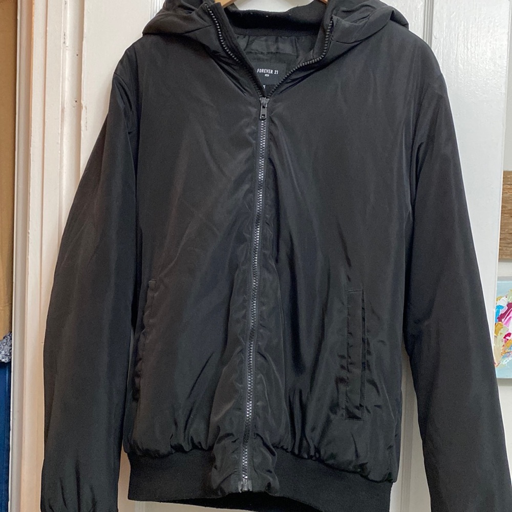 Thick, zip-up Windbreaker with hoodie